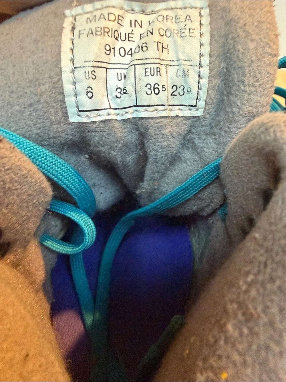 Nike Caldera Teal and Purple Suede High-Top Sneakers